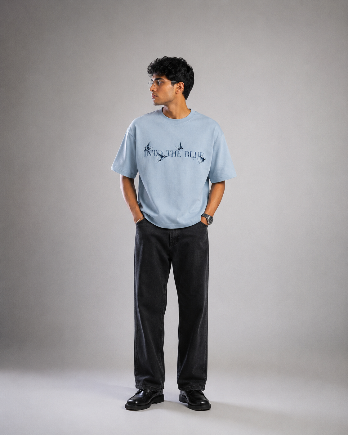 Into the Blue Oversized T-Shirt – Ice Blue