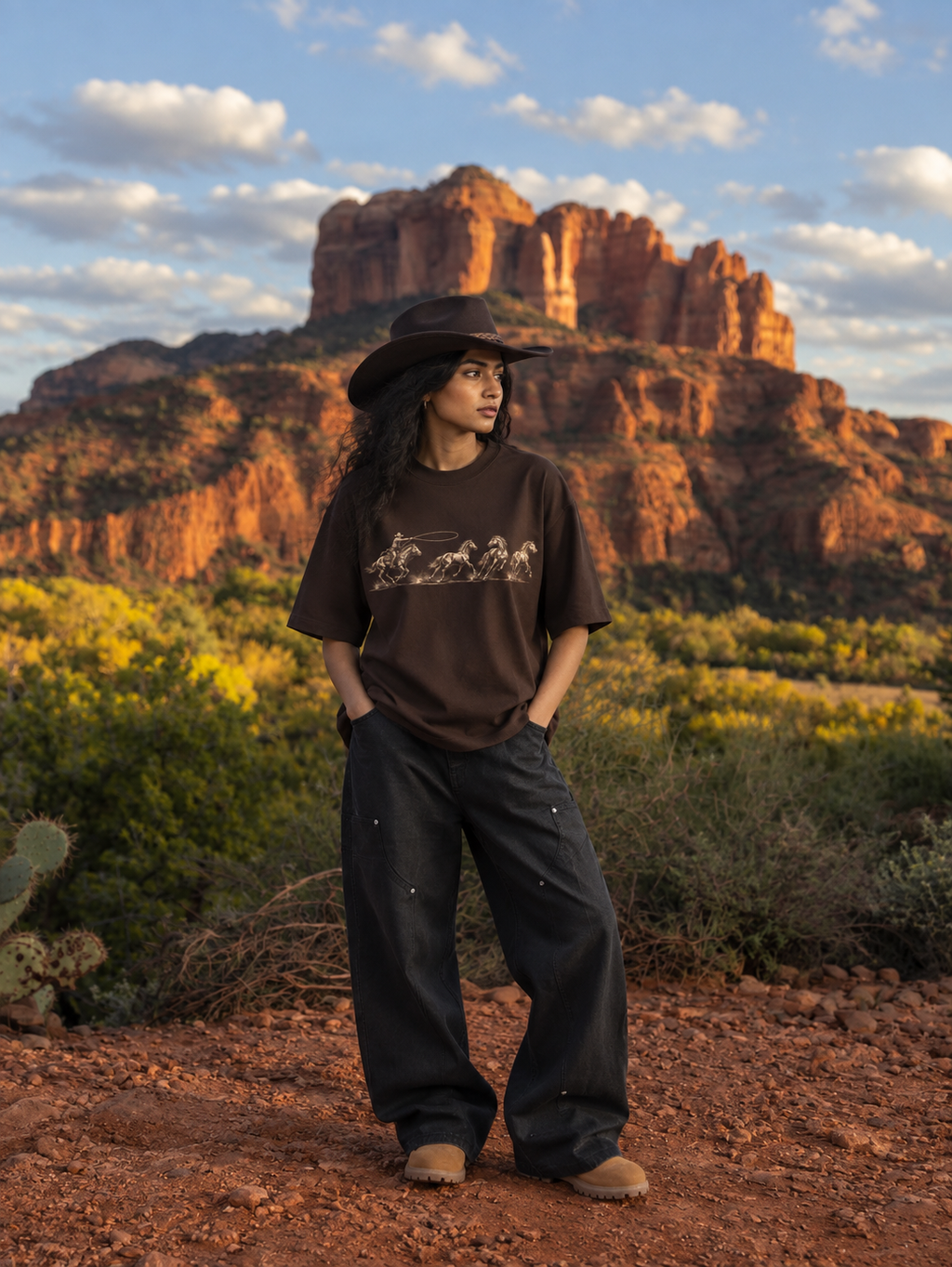 Free Range Oversized T-Shirt – Chocolate Brown