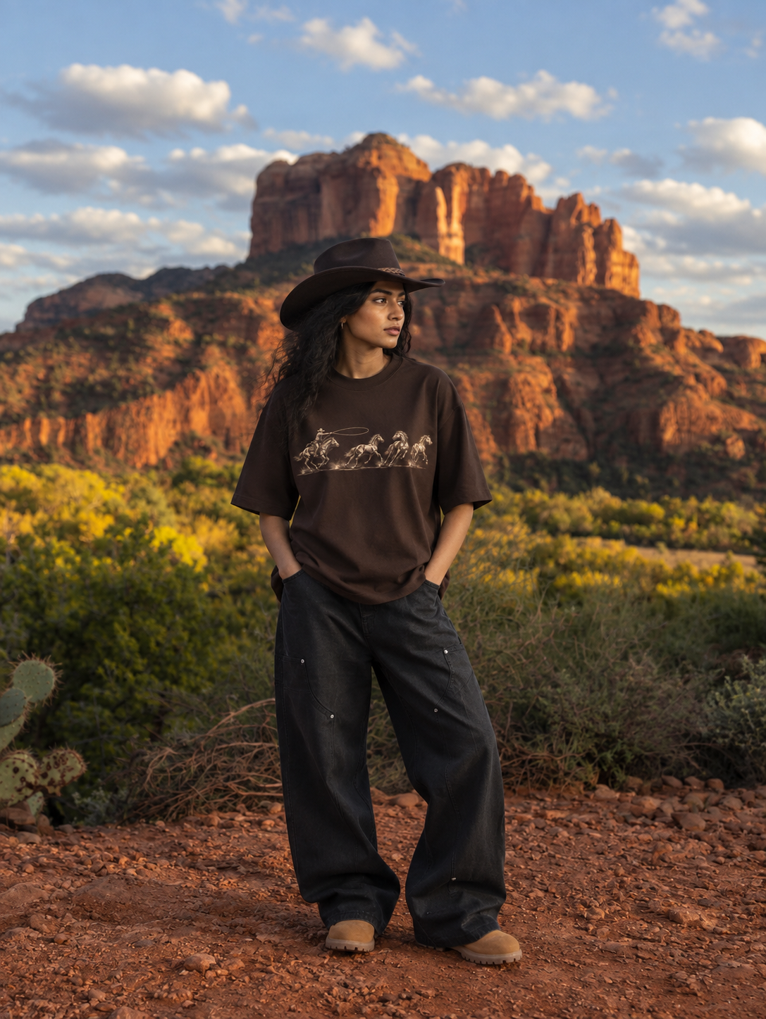 Free Range Oversized T-Shirt – Chocolate Brown