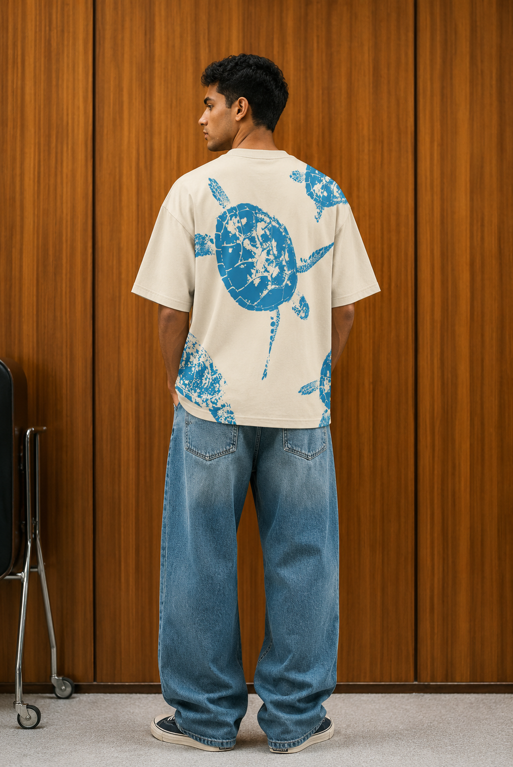 Serene Ocean Graphic Oversized T-Shirt
