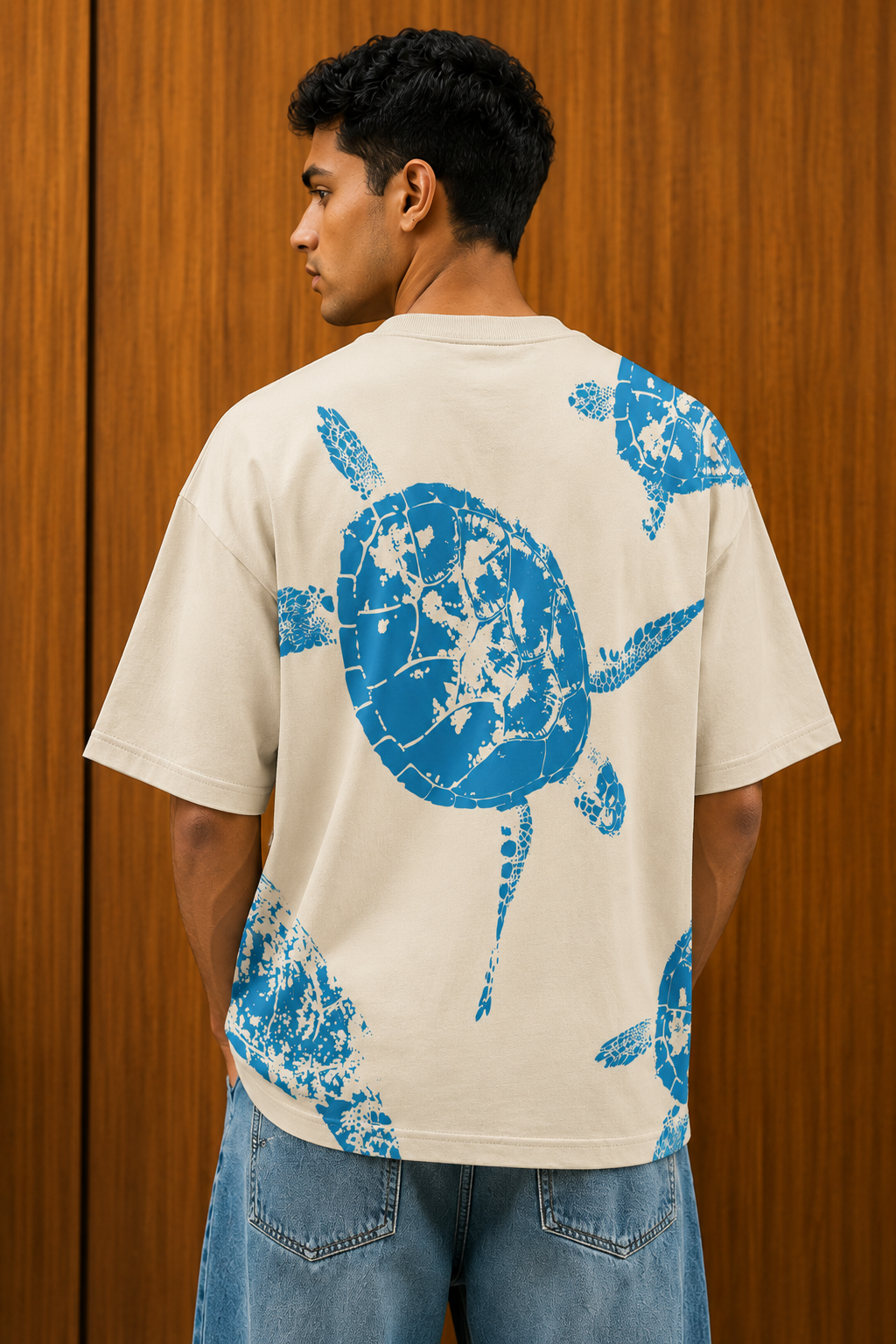 Serene Ocean Graphic Oversized T-Shirt