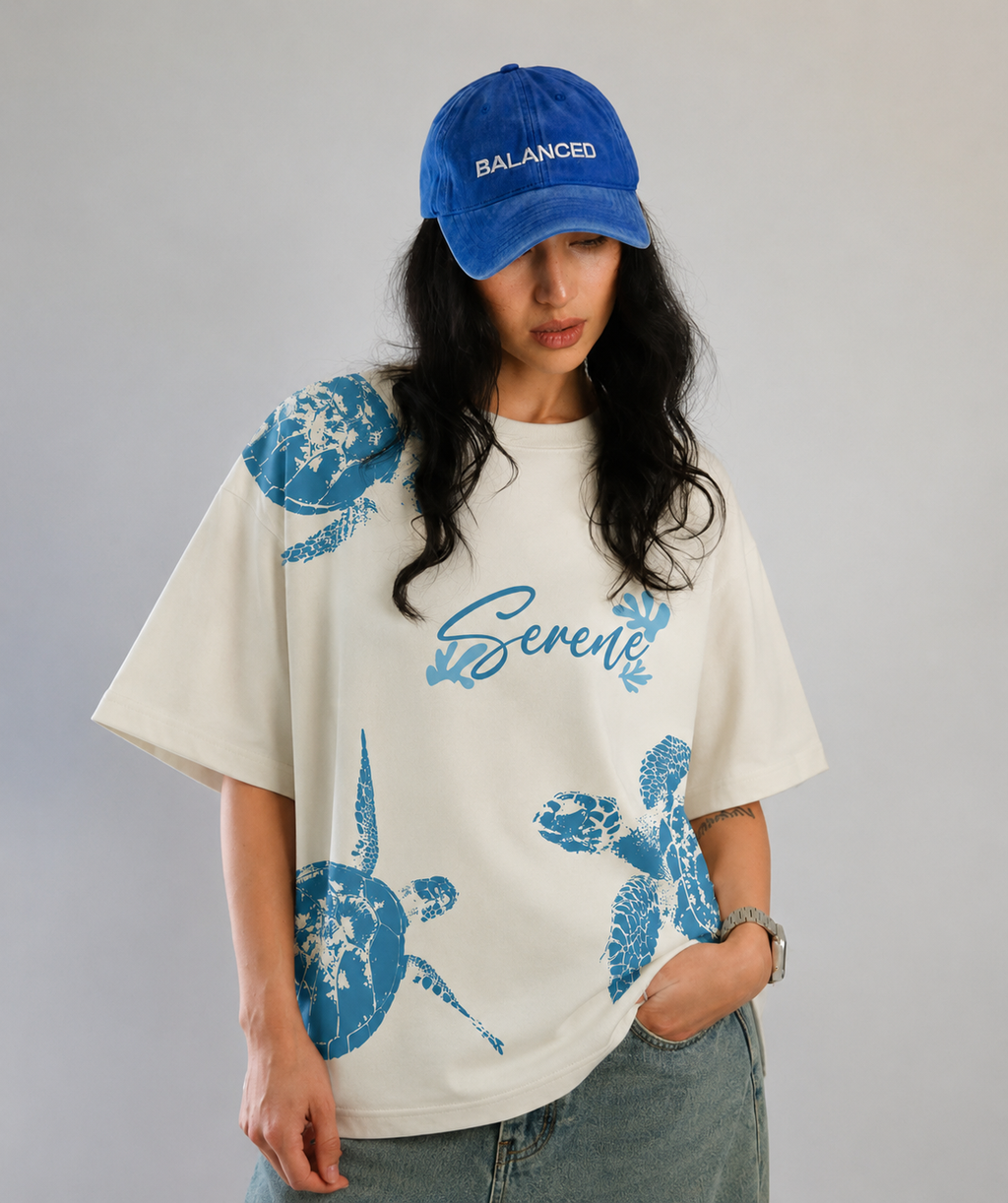 Serene Ocean Graphic Oversized T-Shirt