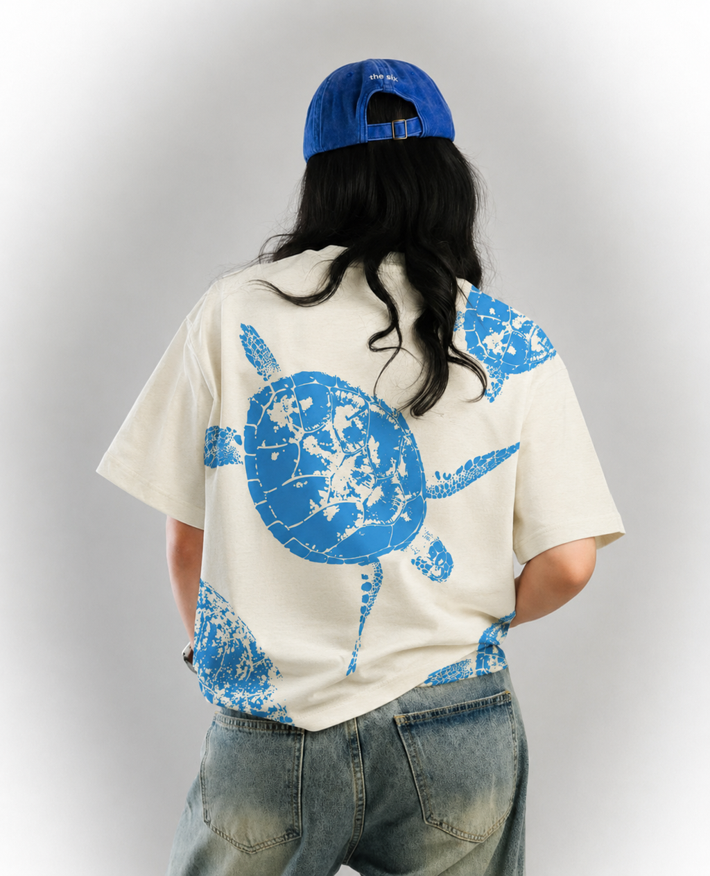 Serene Ocean Graphic Oversized T-Shirt