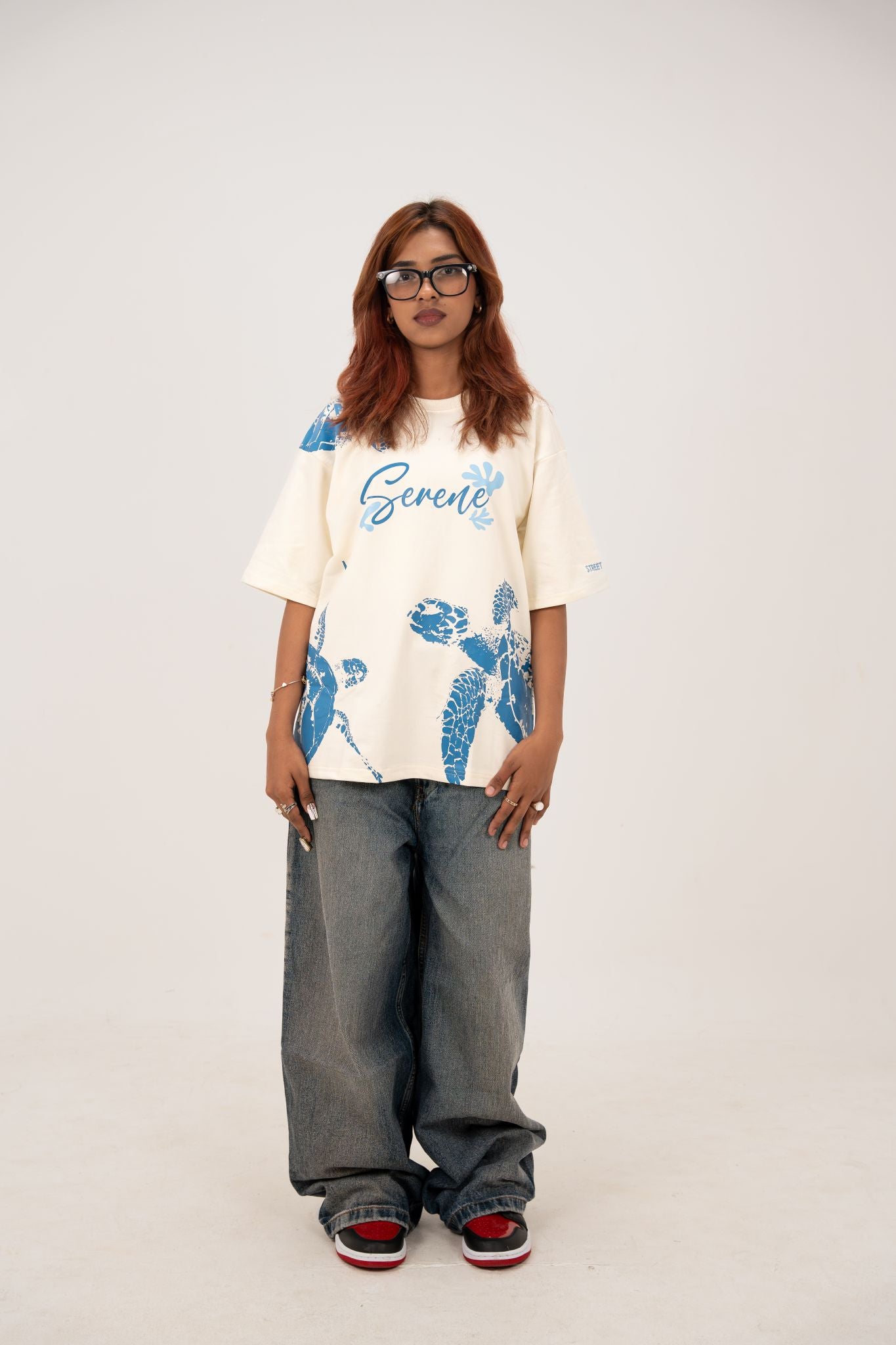 Serene Ocean Graphic Oversized T-Shirt