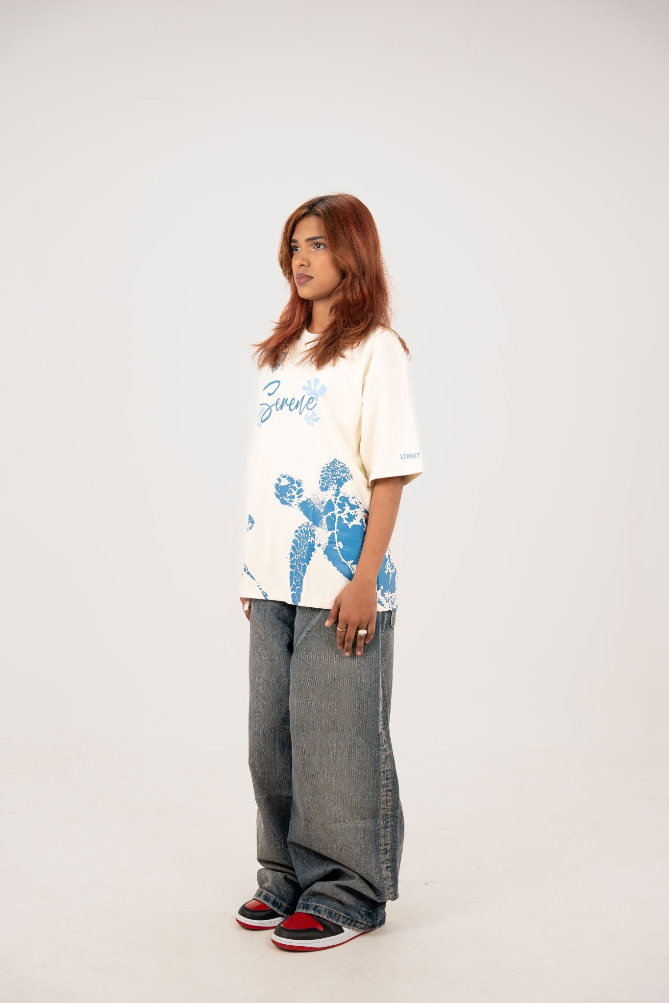 Serene Ocean Graphic Oversized T-Shirt